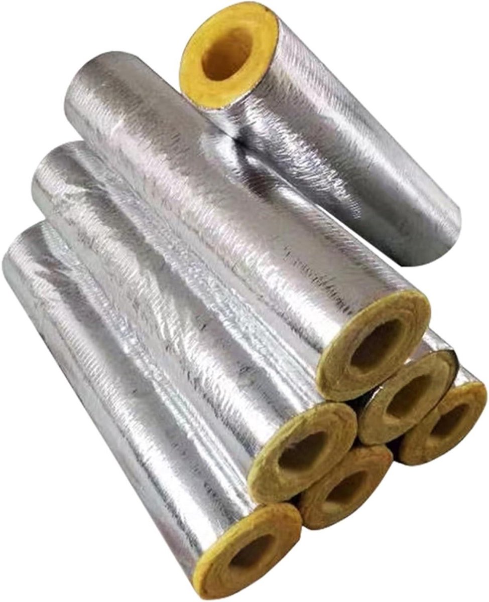 Buis Isolatie - Glaswol Buis - Warmte Vasthouden - Schokbestendig Ontwerp - 1 Meter Lengte - Grijs