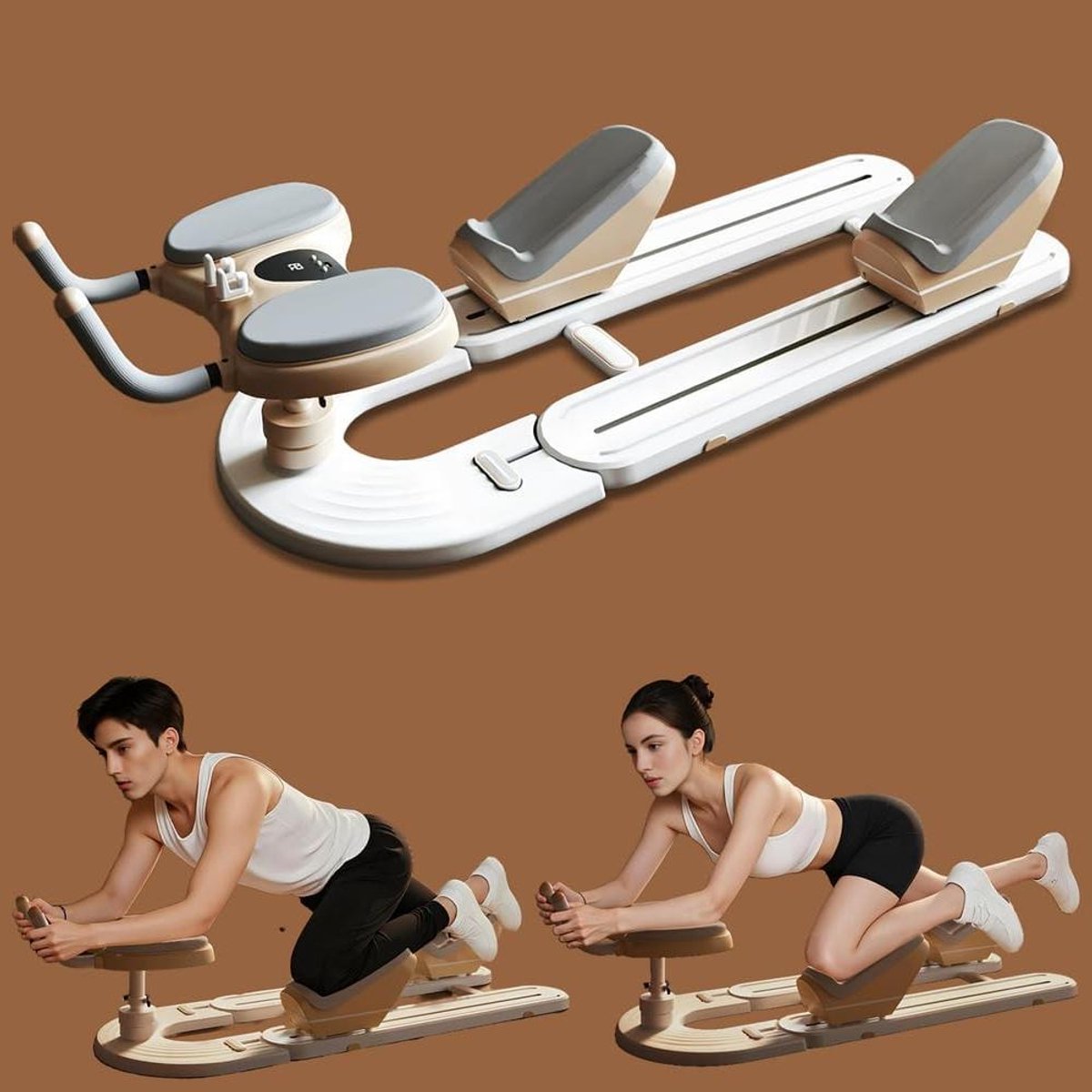 Buikspier Trainer - Core Trainer - Thuis Fitness - Dynamische Lumbale Stretch - 124 cm - Zwart