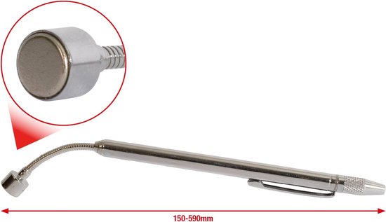 Telescoop Magneet - Service Gereedschap - Onderdelen Verplaatsen - Flexibele Kop - 150-590 mm - Transparant — afbeelding 2