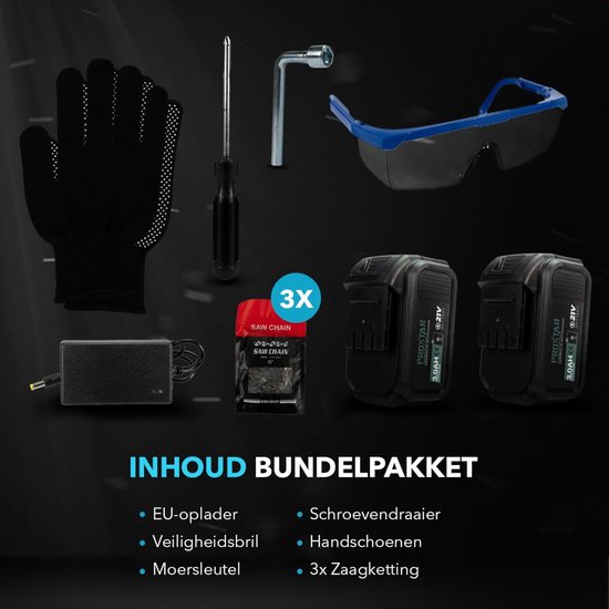 Mini Kettingzaag - Snoeizaag Takkenzaag - Tuinonderhoud Snoeien - Brushless Motor - 6 Inch Zaagblad - Zwart — afbeelding 2