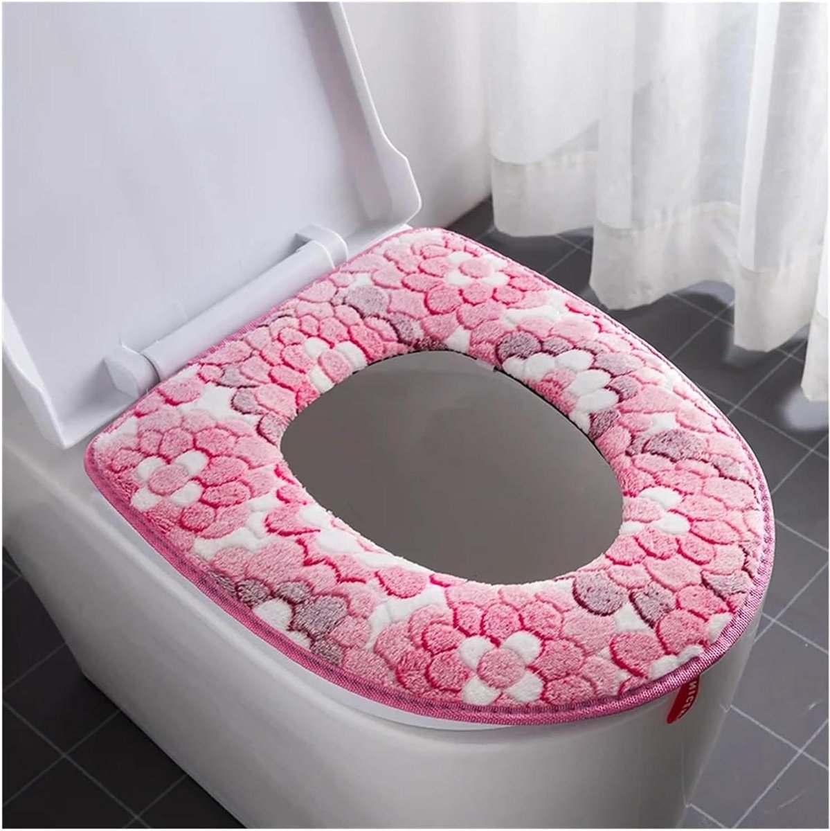 Wc-bril overtrek - Toiletkussen - Warmte en comfort - Wasbaar en herbruikbaar - Universele maat - Kleur C