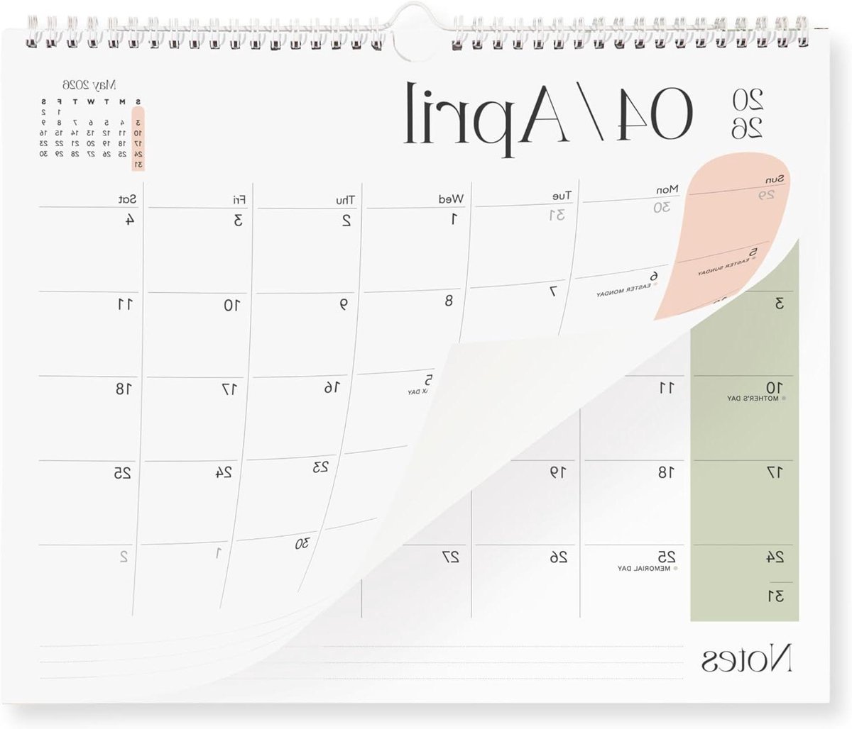 Muurkalender - Planners - Planning Maken - Gekleurd Ontwerp - 13.5x11 Inch - Arc Kleuren