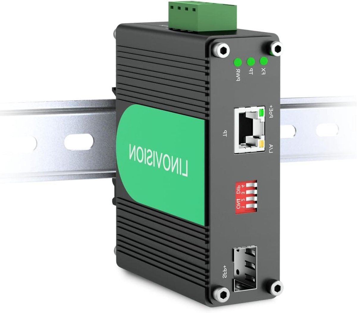 Netwerk Switch - Ethernet Converter - Snelle Dataoverdracht - Industrieel Ontwerp - 10 Gigabit - Zwart