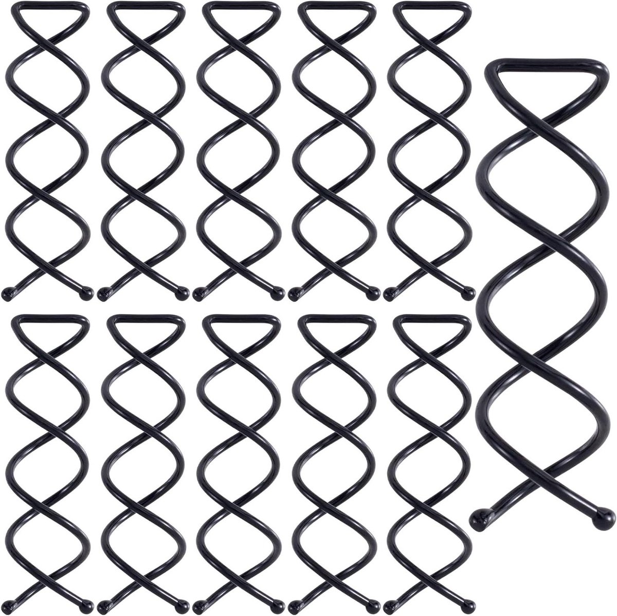 Haarspelden Set - Spiraalspelden Knot - Haar Stijlen - Krasvrij Ontwerp - 15 Stuks - Zwart