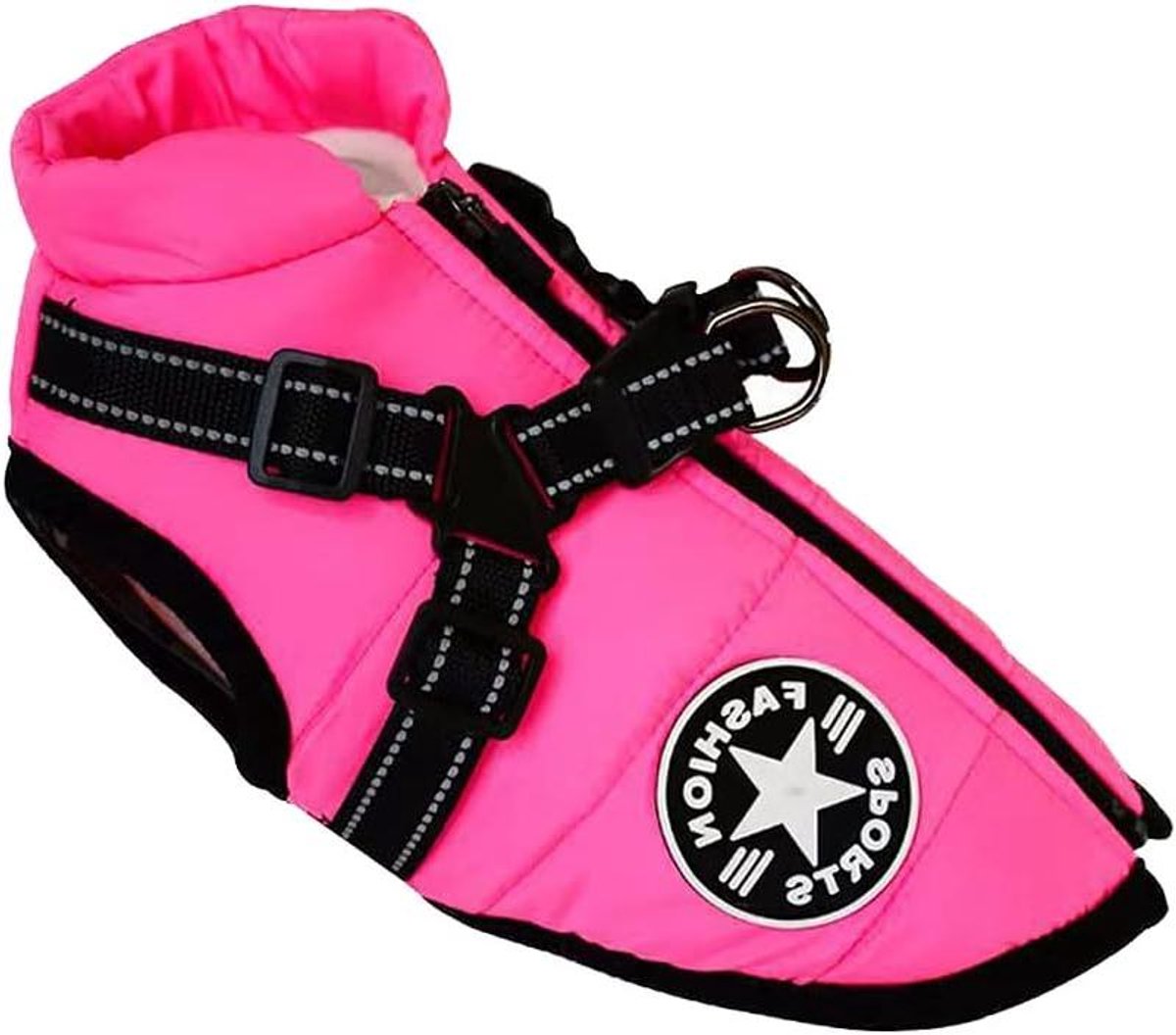 Hondenvest Warm - Winterjas Hond - Bescherming Kou - Geïntegreerd Harnas - XXL - Roze
