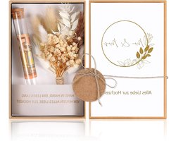 Unieke Trouwring Geldcadeau Set met Geschenken, Uitnodiging, Gedroogde Bloemen en Kraft Papier