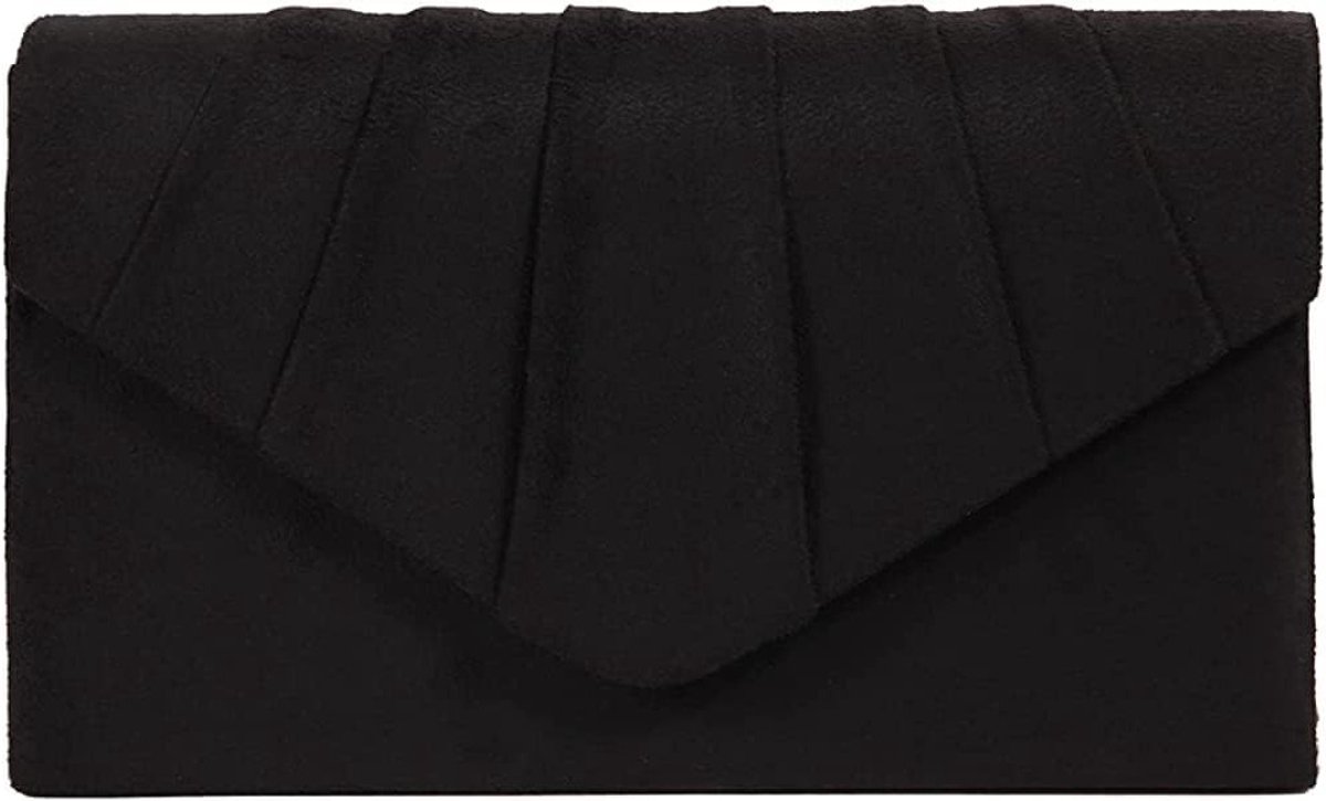 Elegante Avondtassen voor Dames - Clutch en Schoudertas voor Bruiloft, Cocktail en Prom - Faux Suède met Afneembare Ketting