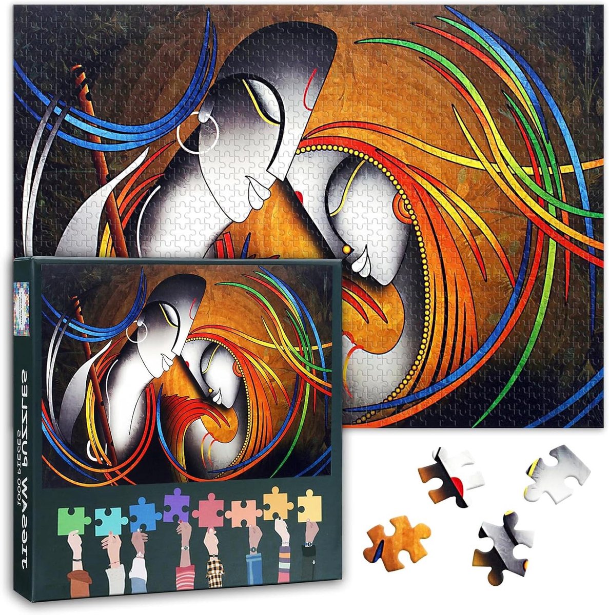 Abstracte Legpuzzel - Puzzel voor volwassenen - Ontspannend tijdverdrijf - Levendige kleuren - 70 x 50 cm - Niet gespecificeerd