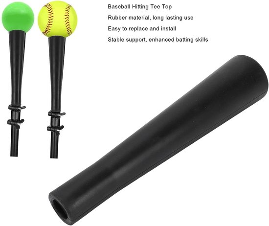 Slagbal Tee Topper - Rubberen Balhouder - Honkbal Training - Duurzaam Rubber - Standaard Maat - Zwart van Merkloos — afbeelding 3