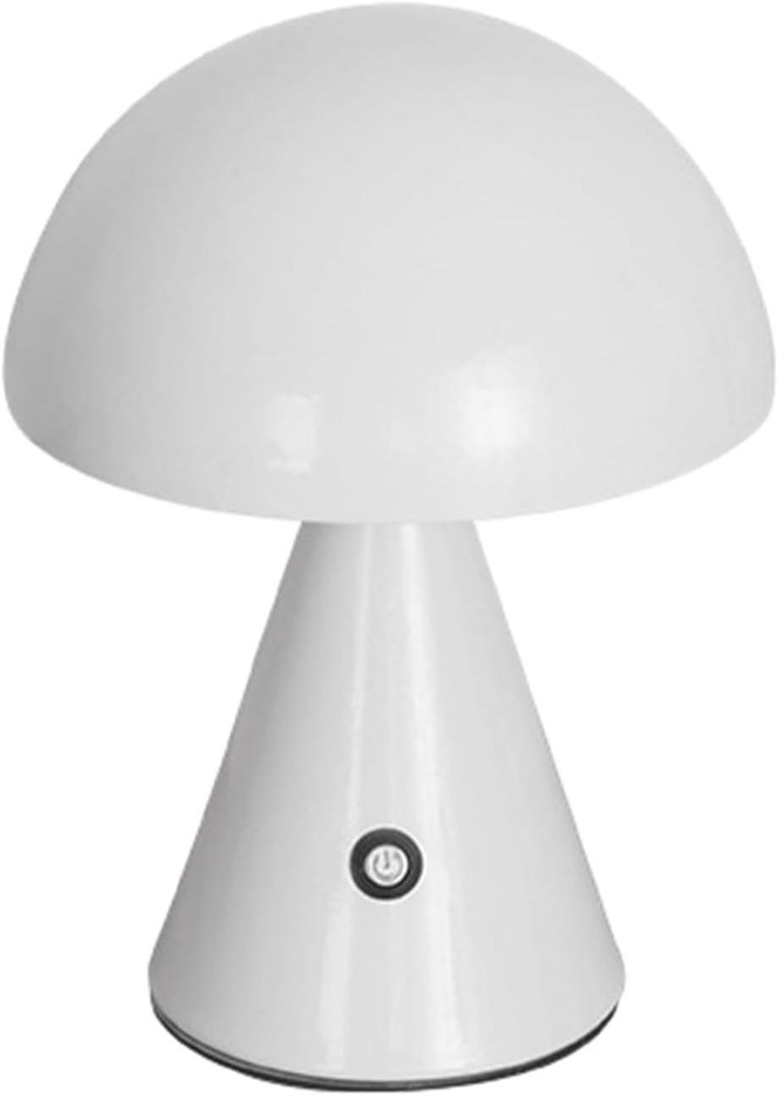 Paddenstoel Tafellamp - Sfeerlamp Draadloos - Sfeerverlichting Creëren - Drie Kleuren Instelbaar - 10x21cm - Wit