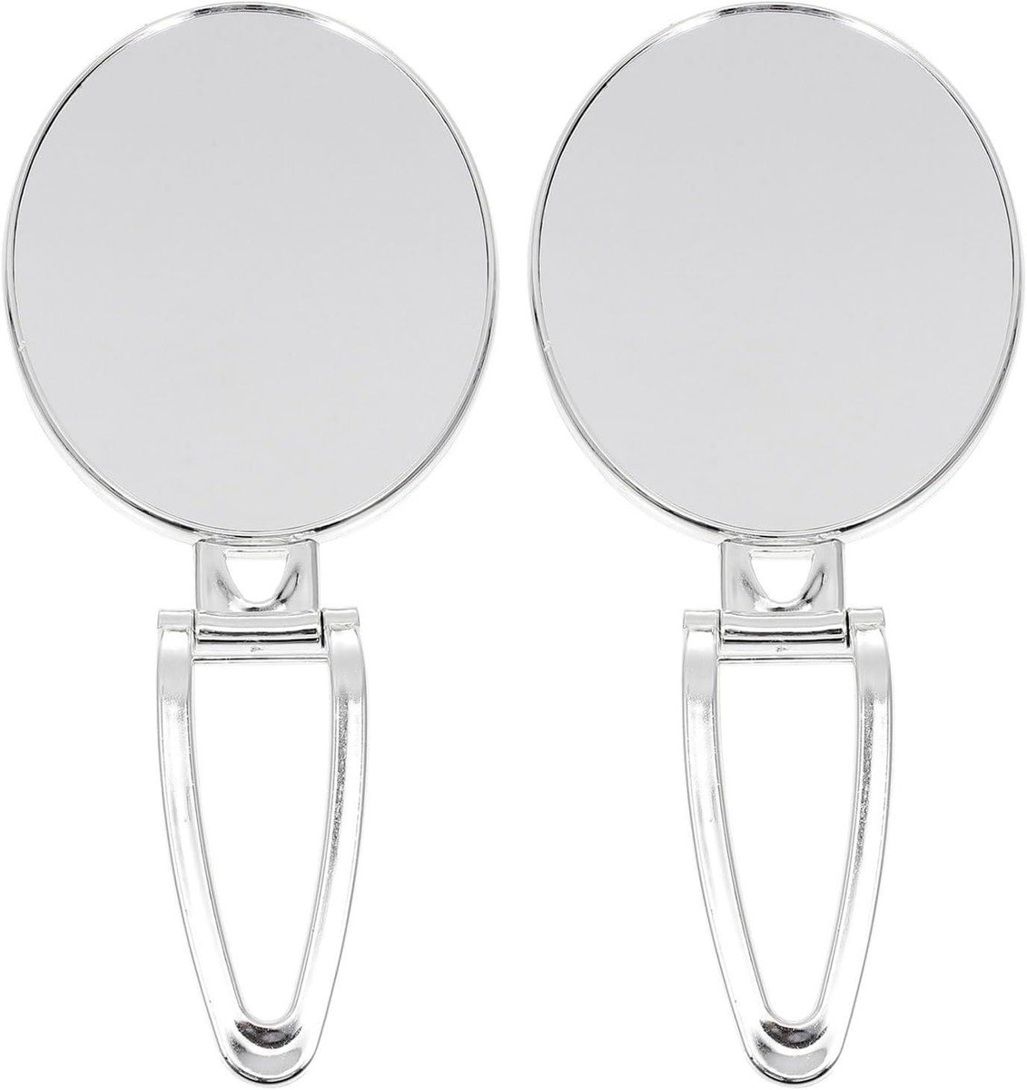 Handspiegels Set - Make-up spiegel - Make-up aanbrengen - Dubbelzijdig opvouwbaar - 29.5 x 13 cm - Zilver