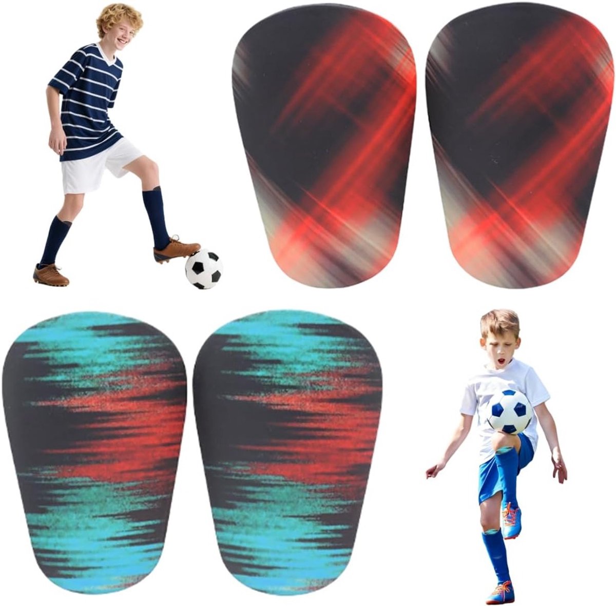 Mini Scheenbeschermers voor Voetbal - 4 Stuks, Schokbestendig en Antikollision, Sportbescherming Accessoires