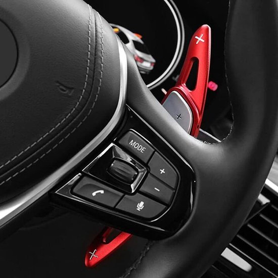 Schakelpeddels - Stuurwiel verlenging - Sportief rijden - Aluminium legering - 2 stuks - Rood — afbeelding 3