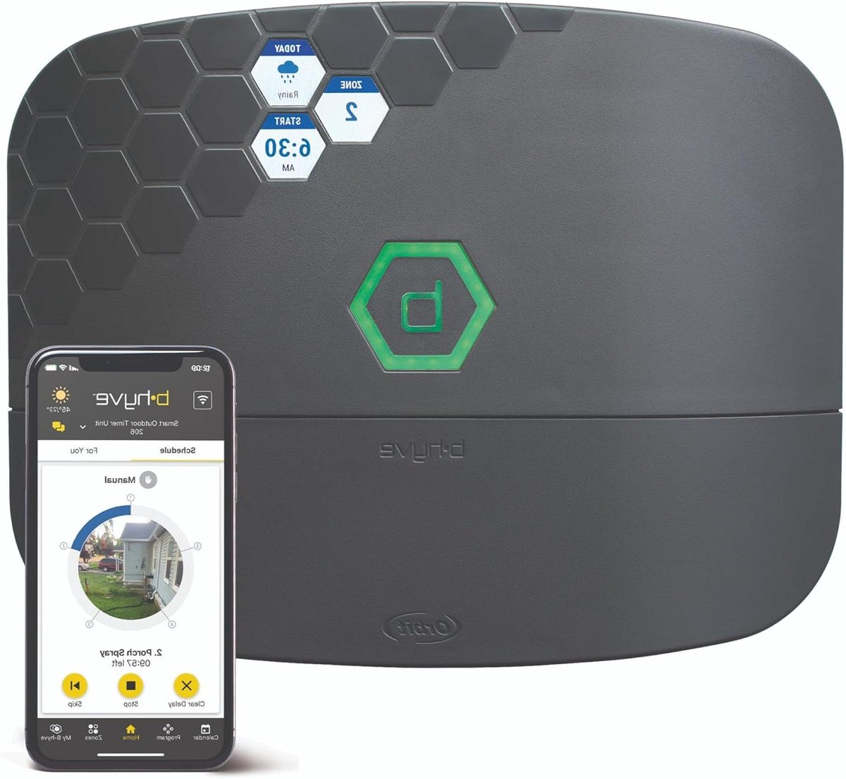 Slimme Sprinkler Controller - Water Timer - Automatisch Gazon Besproeien - Weergestuurd - 8 Zones - Houtskool Grijs