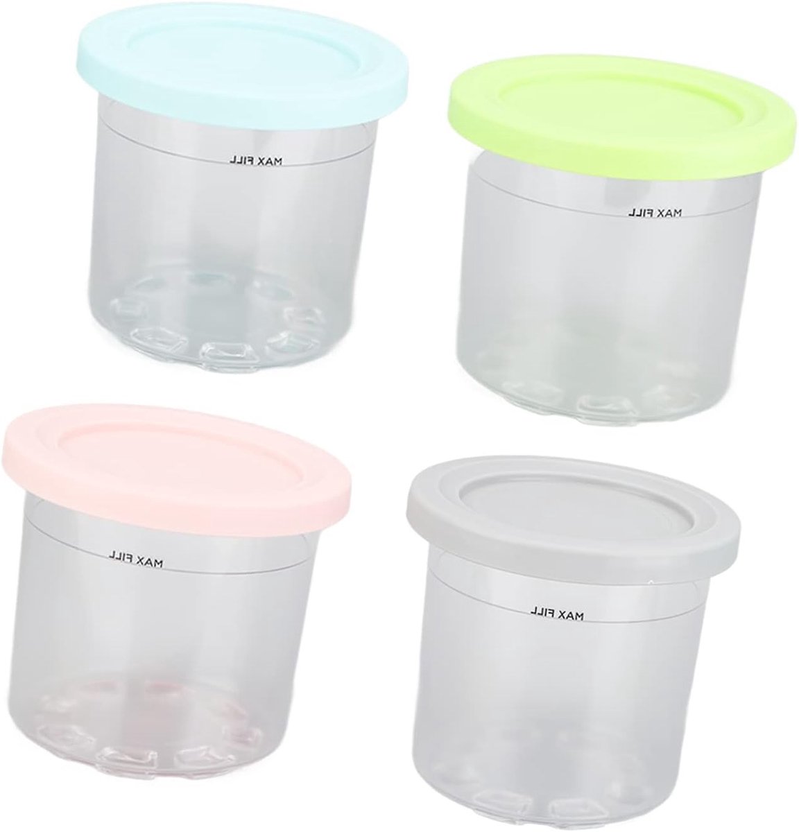 Vervangende IJscontainer voor IJs en Deksel, 4-Pack, 20oz Bekers, Geschikt voor IJsbereiders, BPA-vrij en Vaatwasserbestendig, Groene Kleur