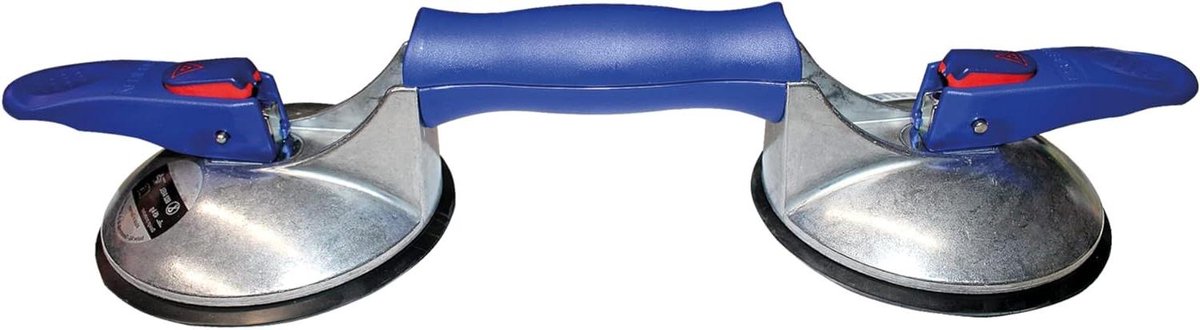 Zuignap Plaatheffer - Glaszuiger Tegelzuiger - Materialen Verplaatsen - Vacuüm Indicator Dubbele Lip - 45 kg - Zwart