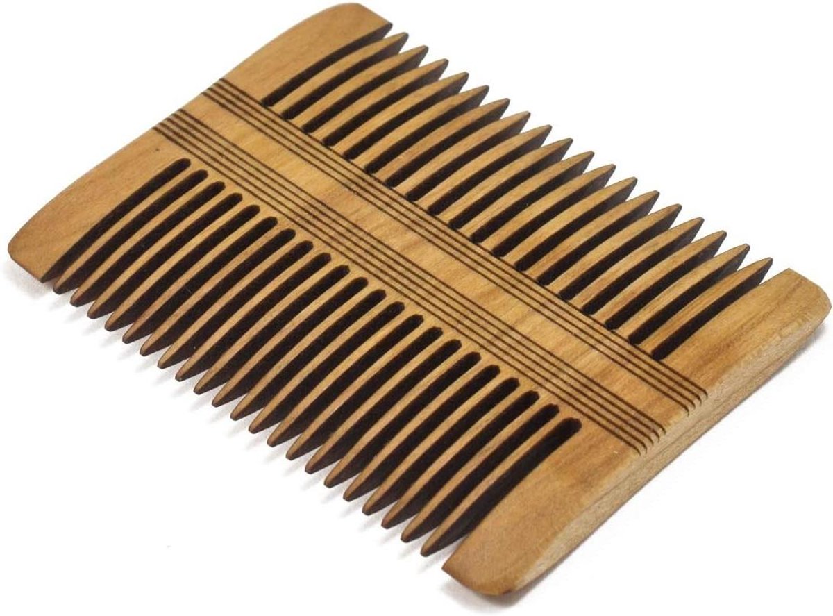 Houten Kam - Middeleeuwse Kam - Haar Verzorgen - Replica Gotland Vondst - 7.5 cm - Houtkleurig