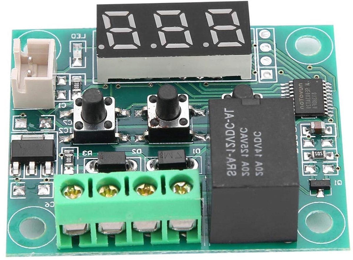 Digitale Thermostaat - Temperatuurschakelaar Module - Temperatuur Regelen - Hoge Nauwkeurigheid - 4.8 x 4 x 1.8 cm - Zwart
