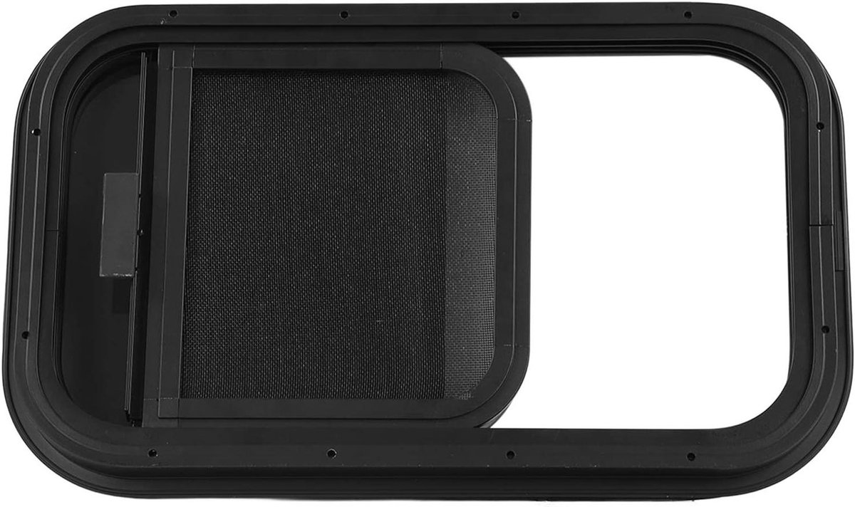 RV Raam - Camper Raam - Ventilatie en privacy - Waterdicht en afgedicht - 535x335 mm - Zwart