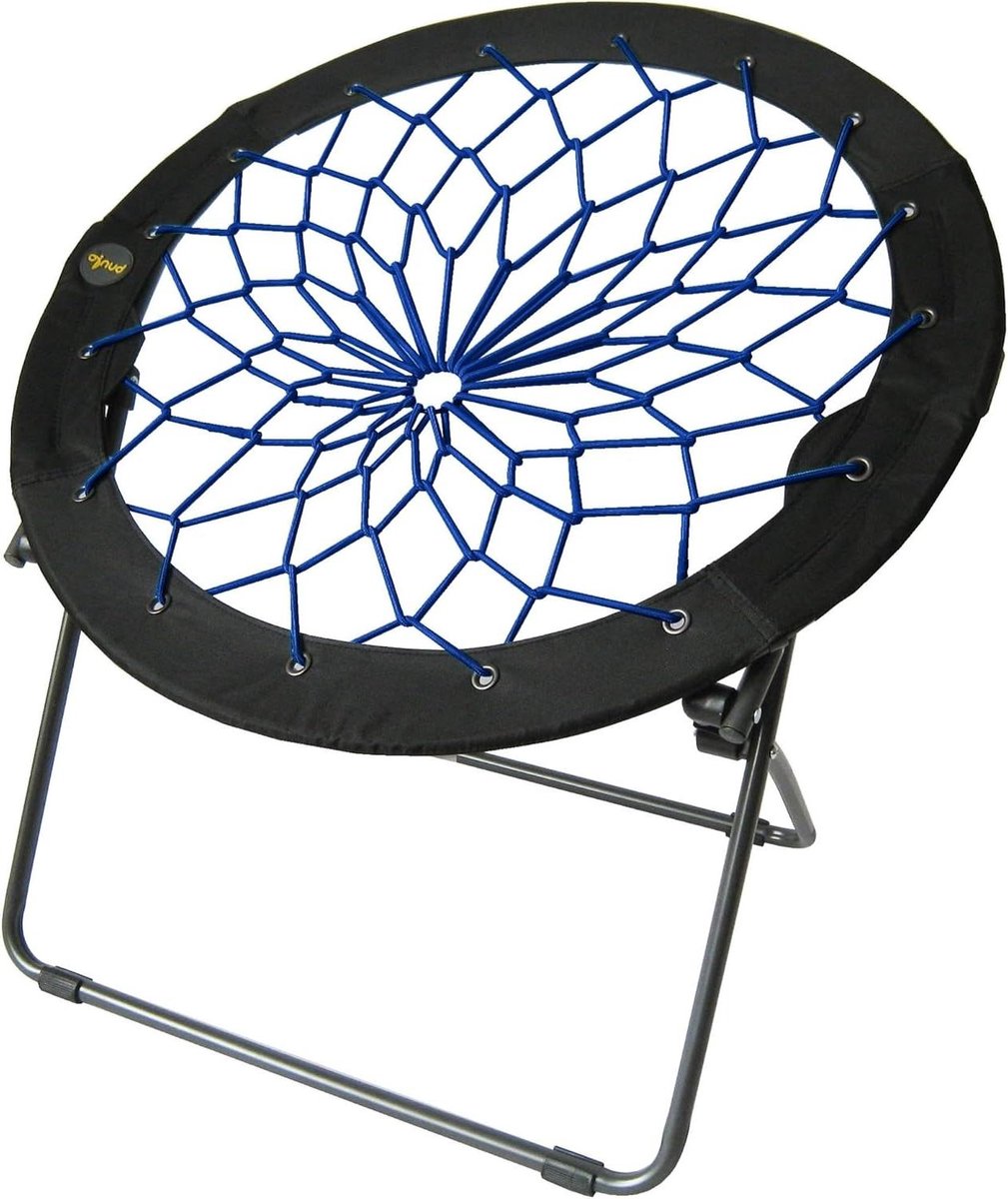 Bungee Stoel - Opvouwbare Stoel - Ontspannen Zitten - Flexibele Bungee Ondersteuning - 26 x 32 x 32.5 inch - indigo