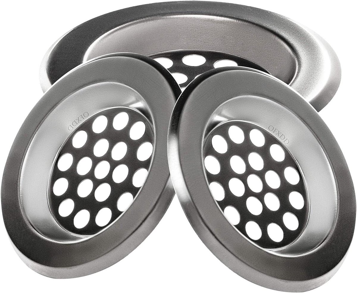 Haarvanger Afvoer - Gootsteen Zeef - Verstopping Voorkomen - Roestvrij Staal - 3 inch - Zilver