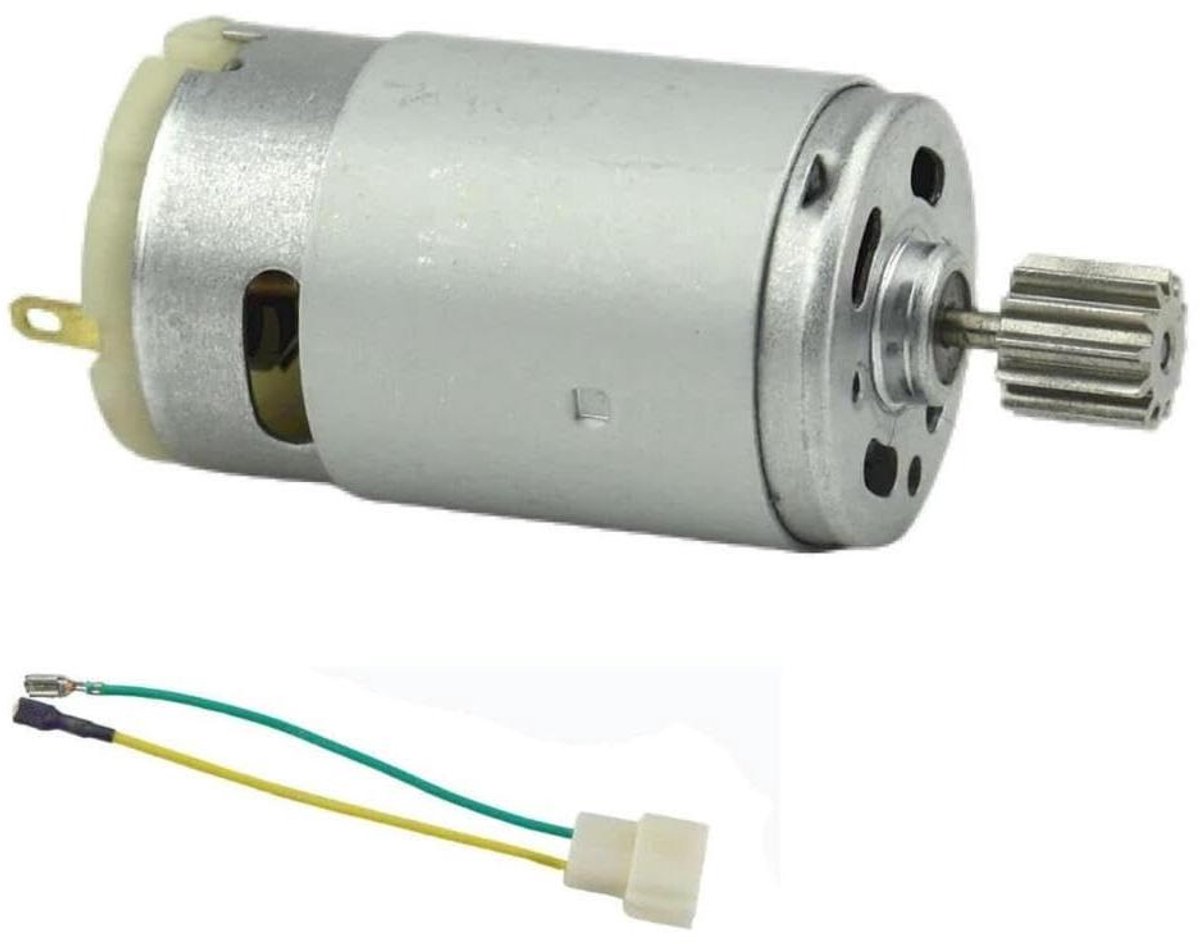 DC Motor - Tandmotor Elektromotor - Kinderauto Aandrijving - Metalen Tandwielen - 12 Volt - Zilver
