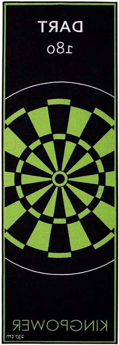 Dartmat - Darttapijt Toernooimat - Vloer Beschermen - Met Werplijn - 237 x 80 cm - Lichtgroen