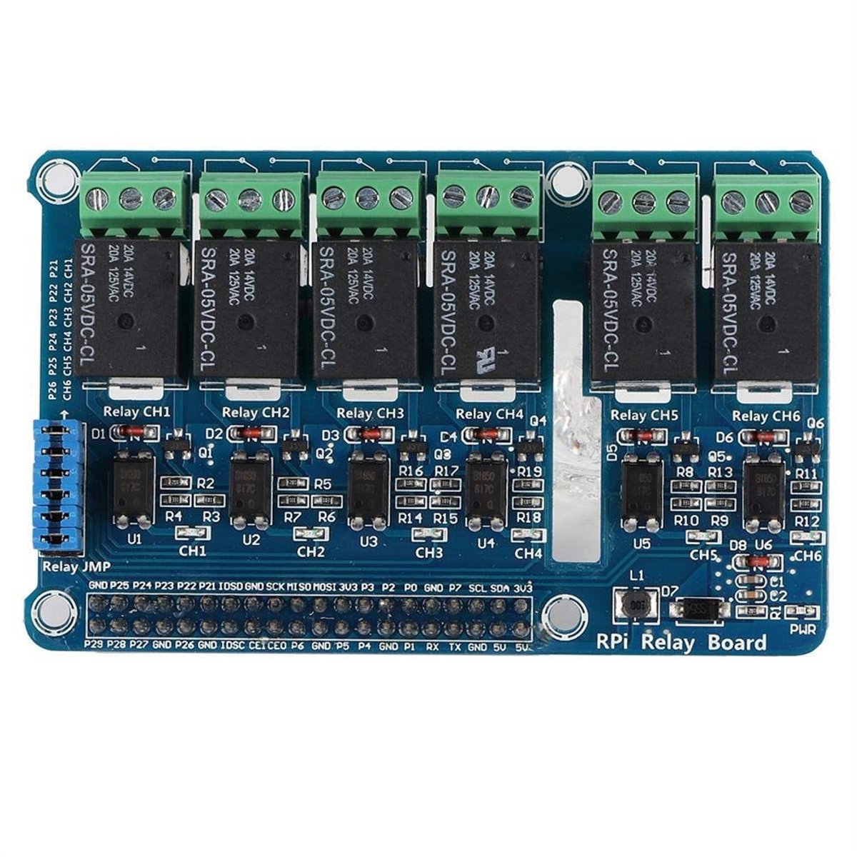 aladdien - Relaisuitbreidingskaart - 6-kanaals RPi relaismodule - Slimme huis toepassingen - Compact formaat - Optocouplermodule - Huishoudelijke ap..