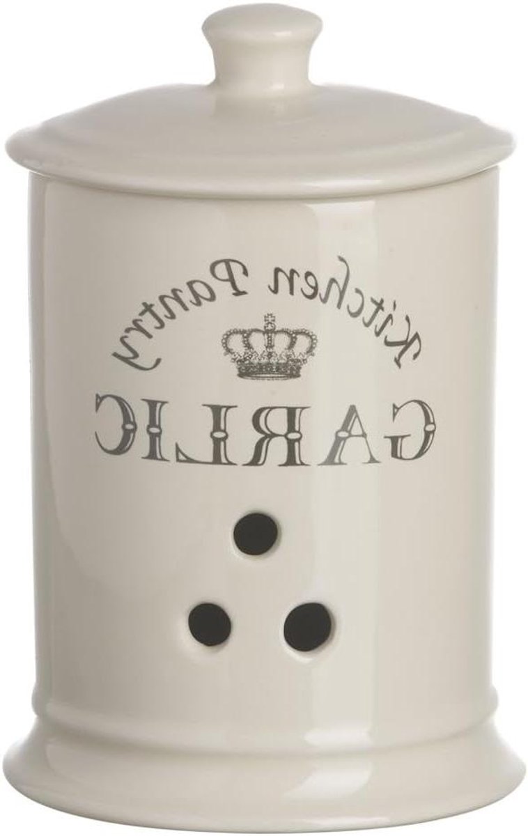 Knoflook Pot - Pot voor Knoflook - Keuken Opbergen - Aroma Behoudend - 20 x 17 x 12 cm - Wit
