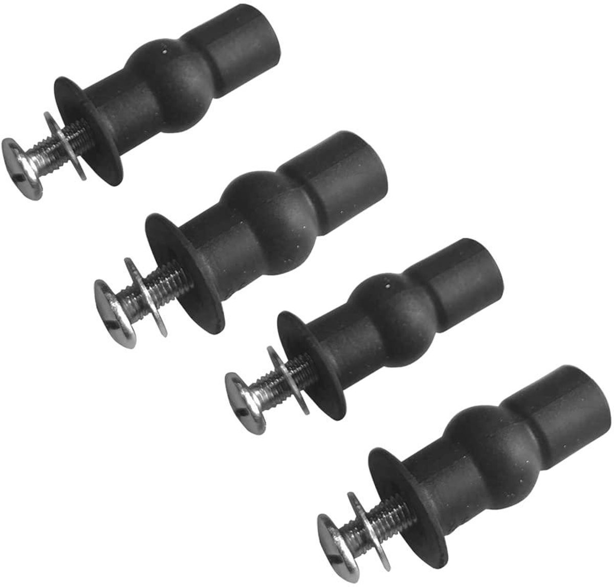 Toiletbril Schroeven - WC Bevestiging Rubber - Toilet Reparatie - Universele Pasvorm - M6 - Zwart Zilver