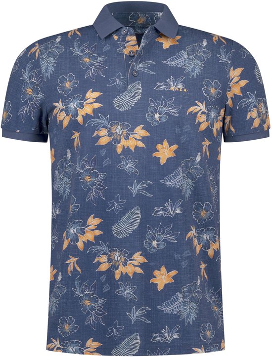 NZA New Zealand Auckland - Polo Korte mouw - Heren - XL - Blauw - Katoen - 26CN124