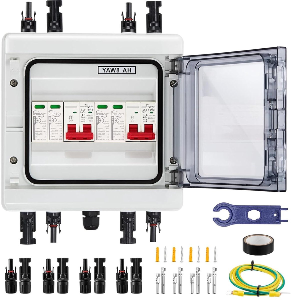 Combinatiebox Zonne-energie - PV DC Schakelaar - Veilige Energie Opwekking - Meerlaagse Bescherming - 1000 V 40 A - Grijs