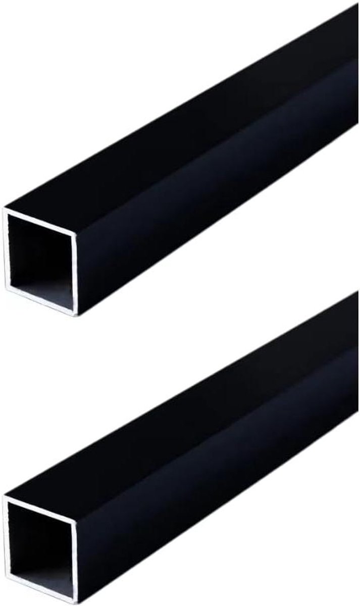 Aluminium Vierkante Buizen - Aluminium Profielen - Bouw en Decoratie - Gepoedercoat - 20x20x1x300 mm - Zwart