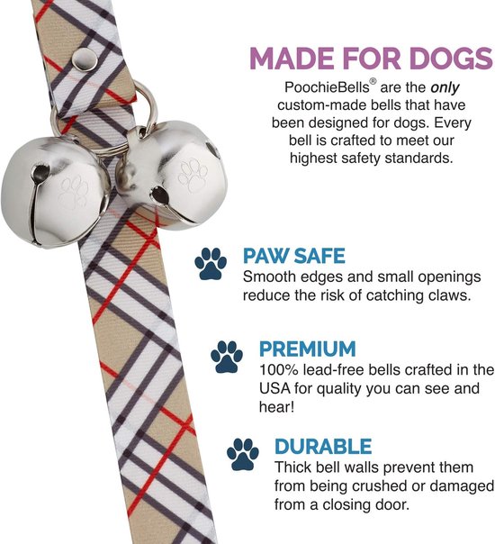Hond Deurbel - Potje Tijd Bel - Hond Zindelijk Maken - Handgemaakt in VS - 66 cm Lengte - London Design — afbeelding 4