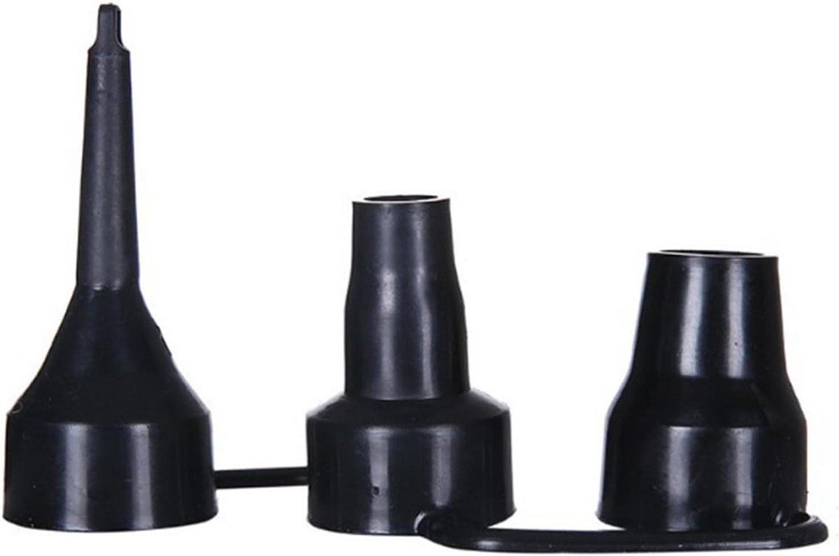 Luchtpomp Sproeiers - Opblaasbare Pomp Mondstukken - Luchtbedden Opblazen - 3 Verschillende Maten - 7mm 17mm 21mm - Zwart