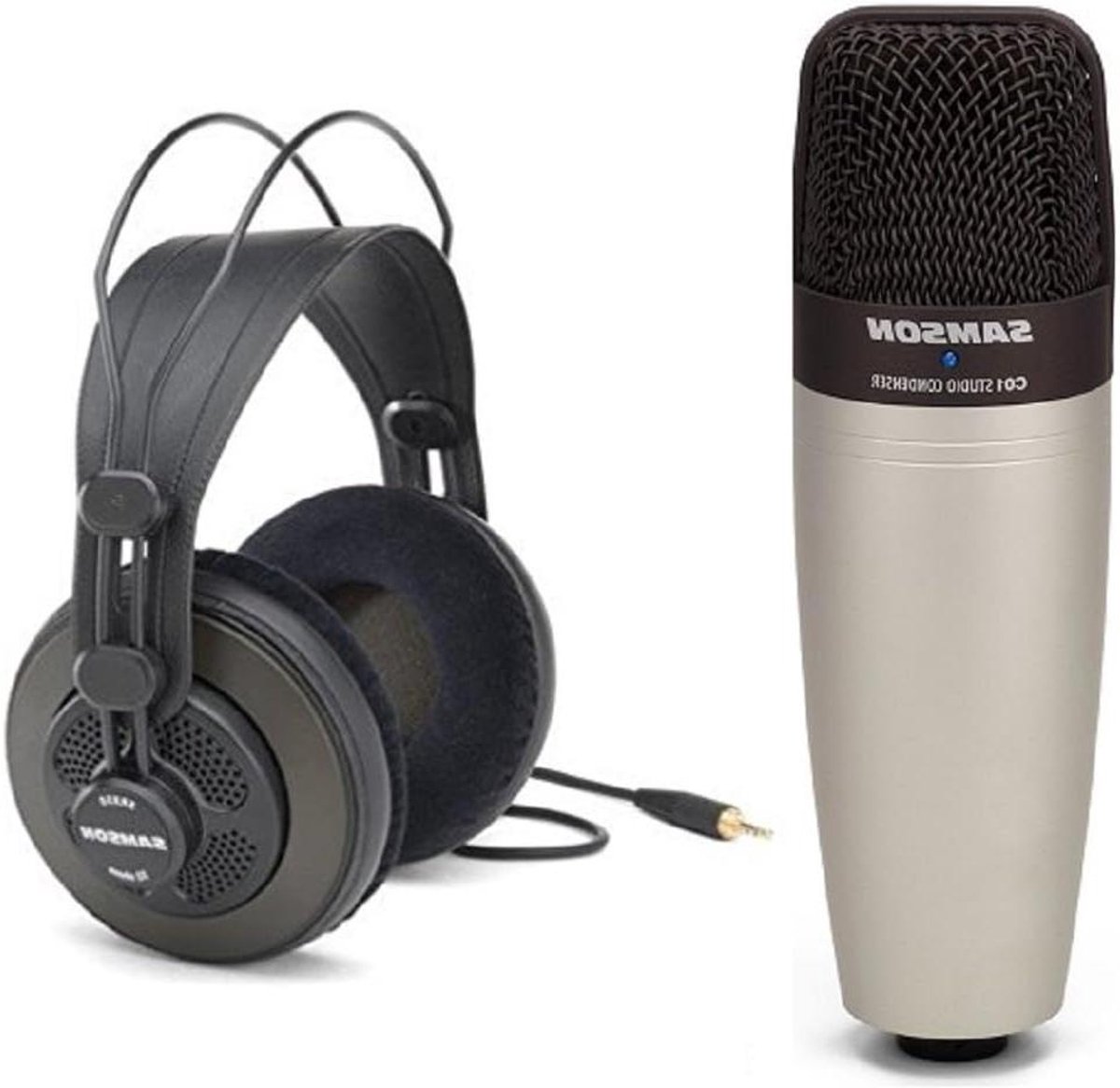 Condensatormicrofoon Hoofdtelefoon Bundel - Opname Set - Zang Instrumenten Opnemen - Semi-open Hoofdtelefoon - 50 mm Drivers - Zwart