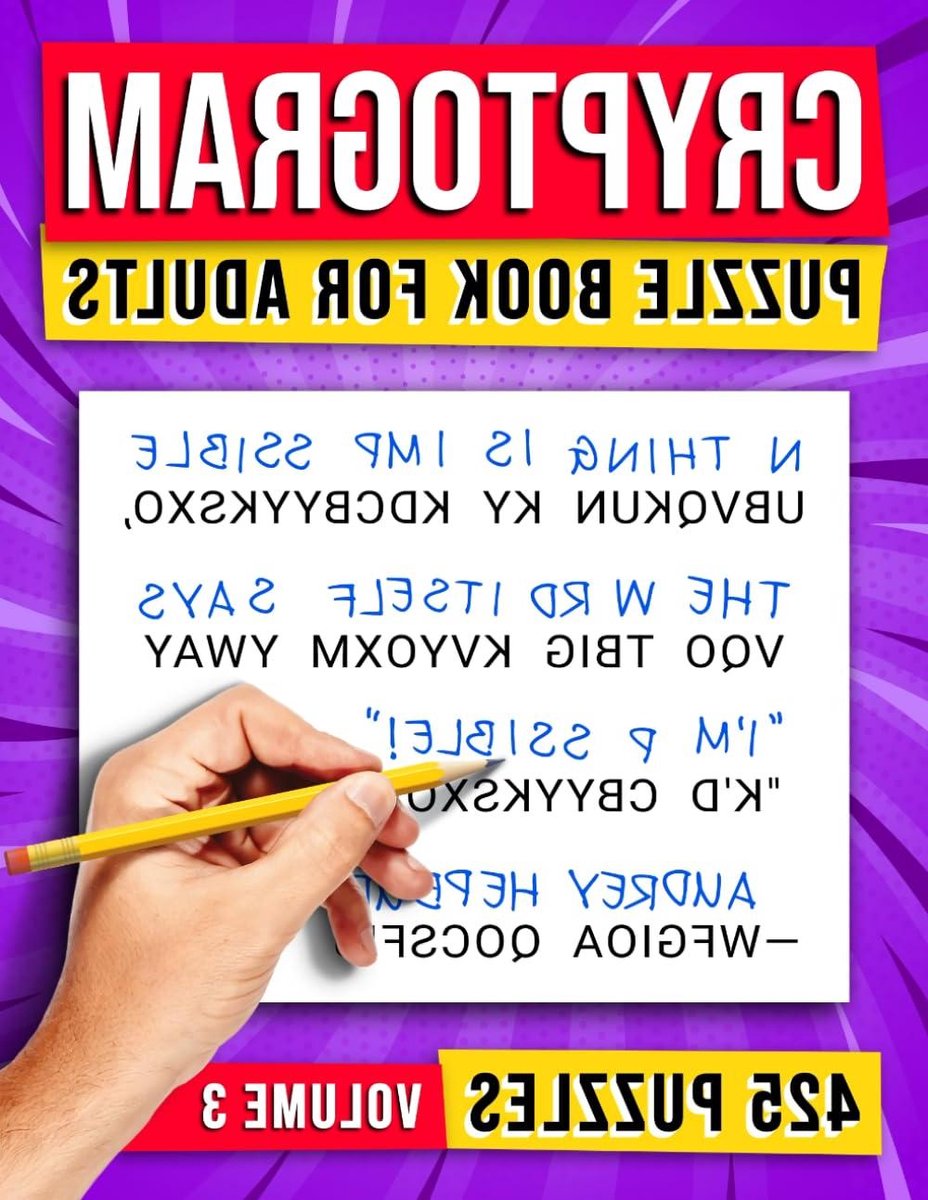 Cryptogram Puzzelboek - Raadsels Boek - Hersenen Trainen - 425 Puzzels - 21.59 x 27.94 cm - Niet gespecificeerd