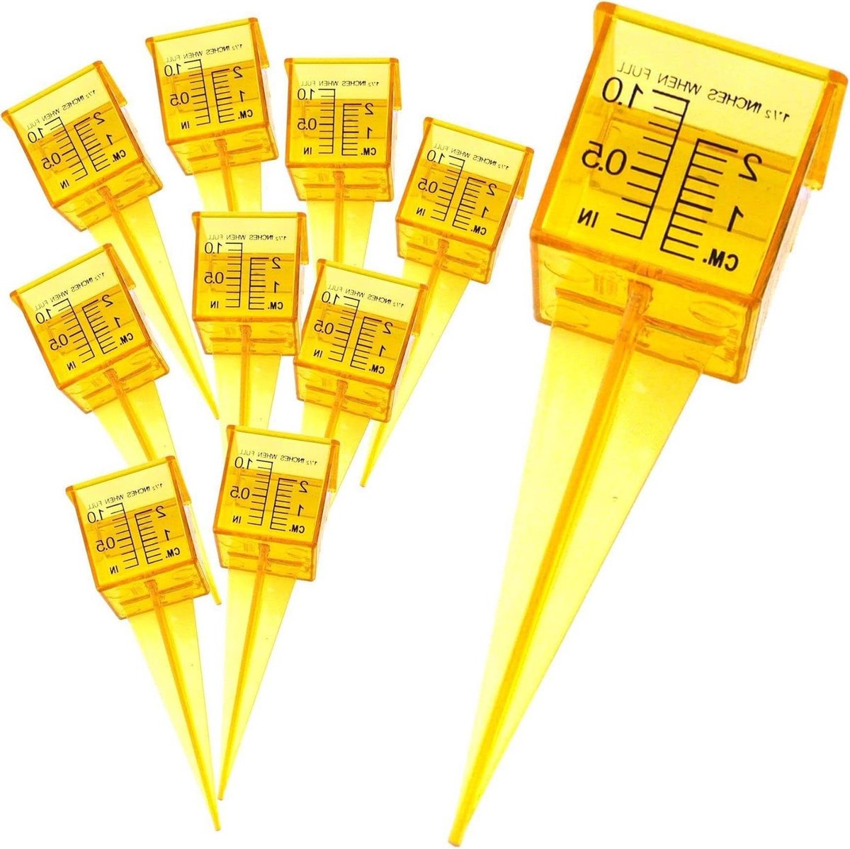 Regenmeter met Sprinkler - Watermeter Tuin - Gazon Watergeven - Brede Mond Ontwerp - Niet Gespecificeerd - Helder Geel