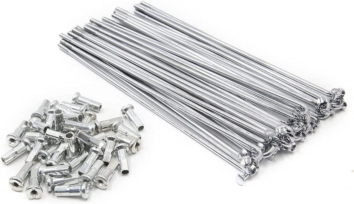 Fietsspaken - Fietswiel Spaken - Fietswiel Reparatie - Roestvrij Staal - 2.5 mm Diameter - Zilver