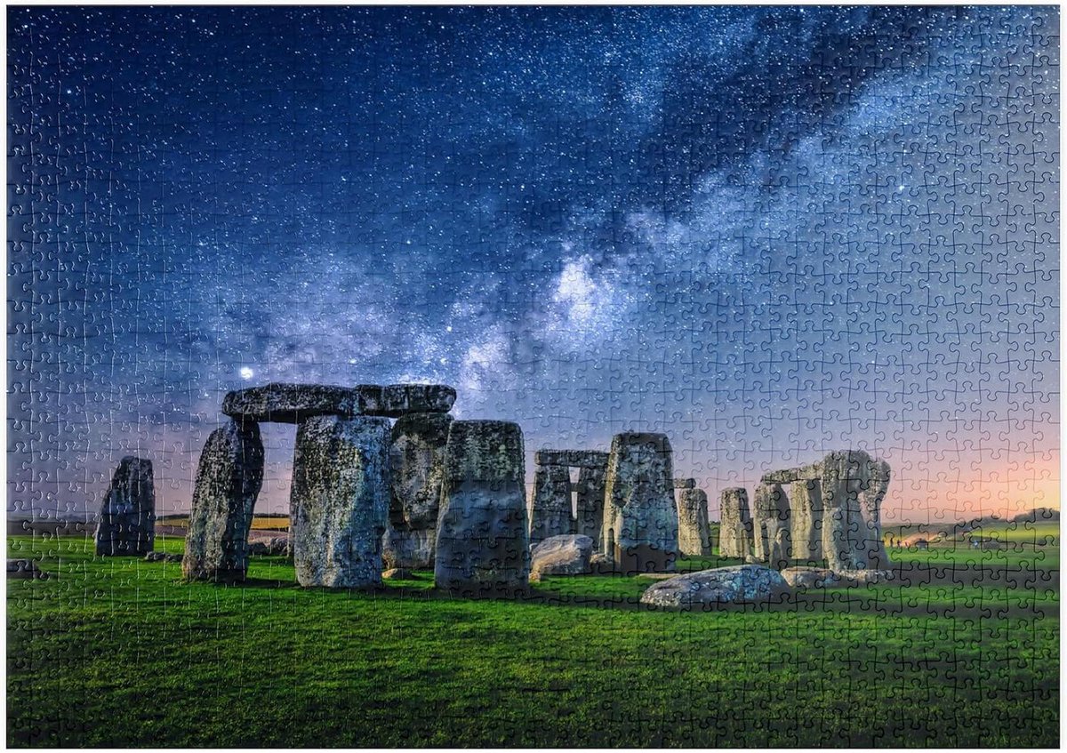 Legpuzzel Melkweg Stonehenge - Sterrenhemel Puzzel - Ontspannend Tijdverdrijf - Hoge Resolutie Print - 1000 Stukjes - Multicolor