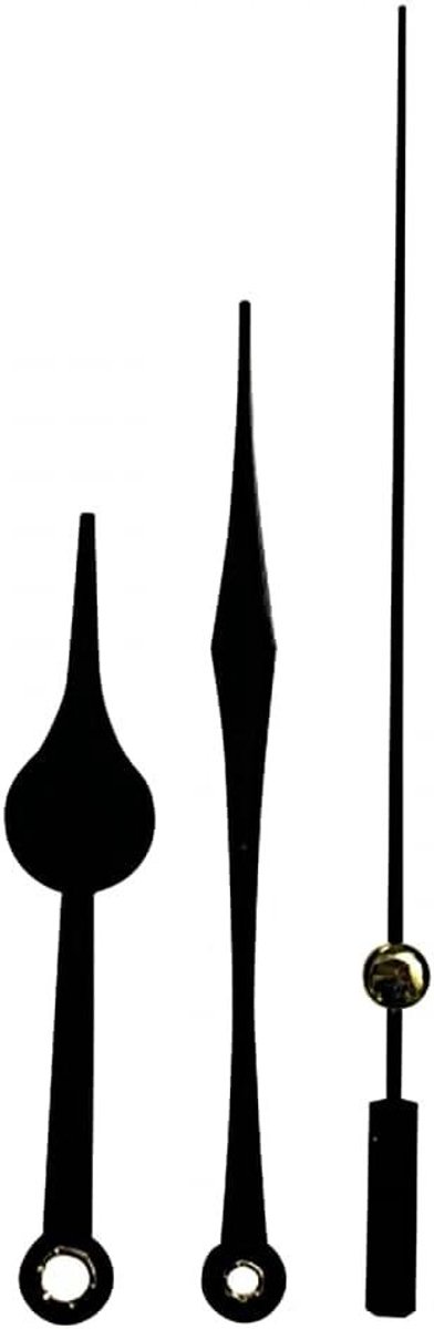 Klok Wijzers Set - Uurwerk Onderdelen - Klok Reparatie - Japanse Pers Fit - 98mm Zwart Metaal - Zwart