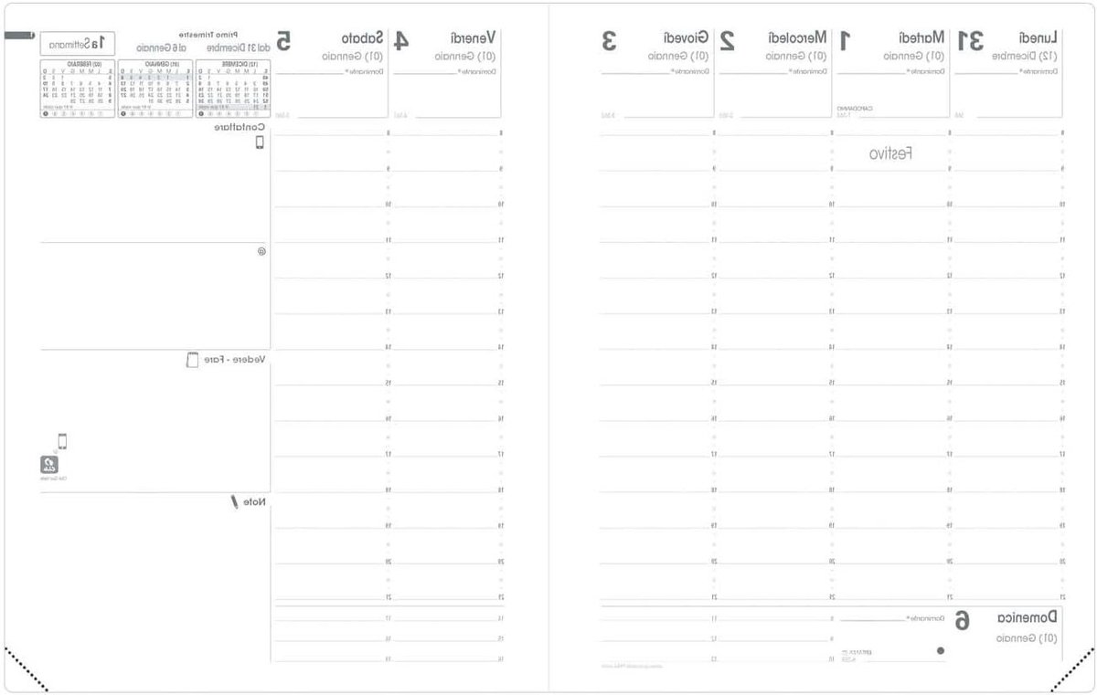 Weekkalender - Agenda Planner - Kantoor Organisatie - Weekoverzicht in één oogopslag - 27 x 21 cm - Gebroken Wit
