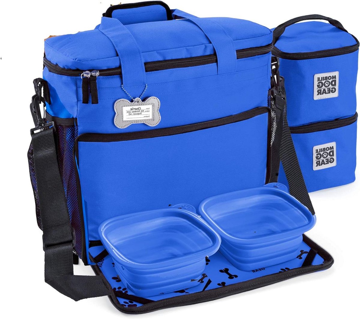 Hondenreistas - Reistas Hond - Hond Meenemen - Inclusief Voedseldragers - 38 x 18 x 36 cm - Blauw