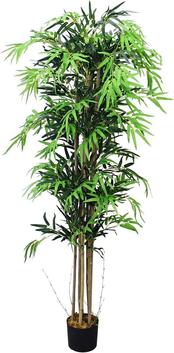 Kunst bamboe boom - Nep bamboe plant - Huis verfraaien - Echte houten stam - 180 cm - Groen