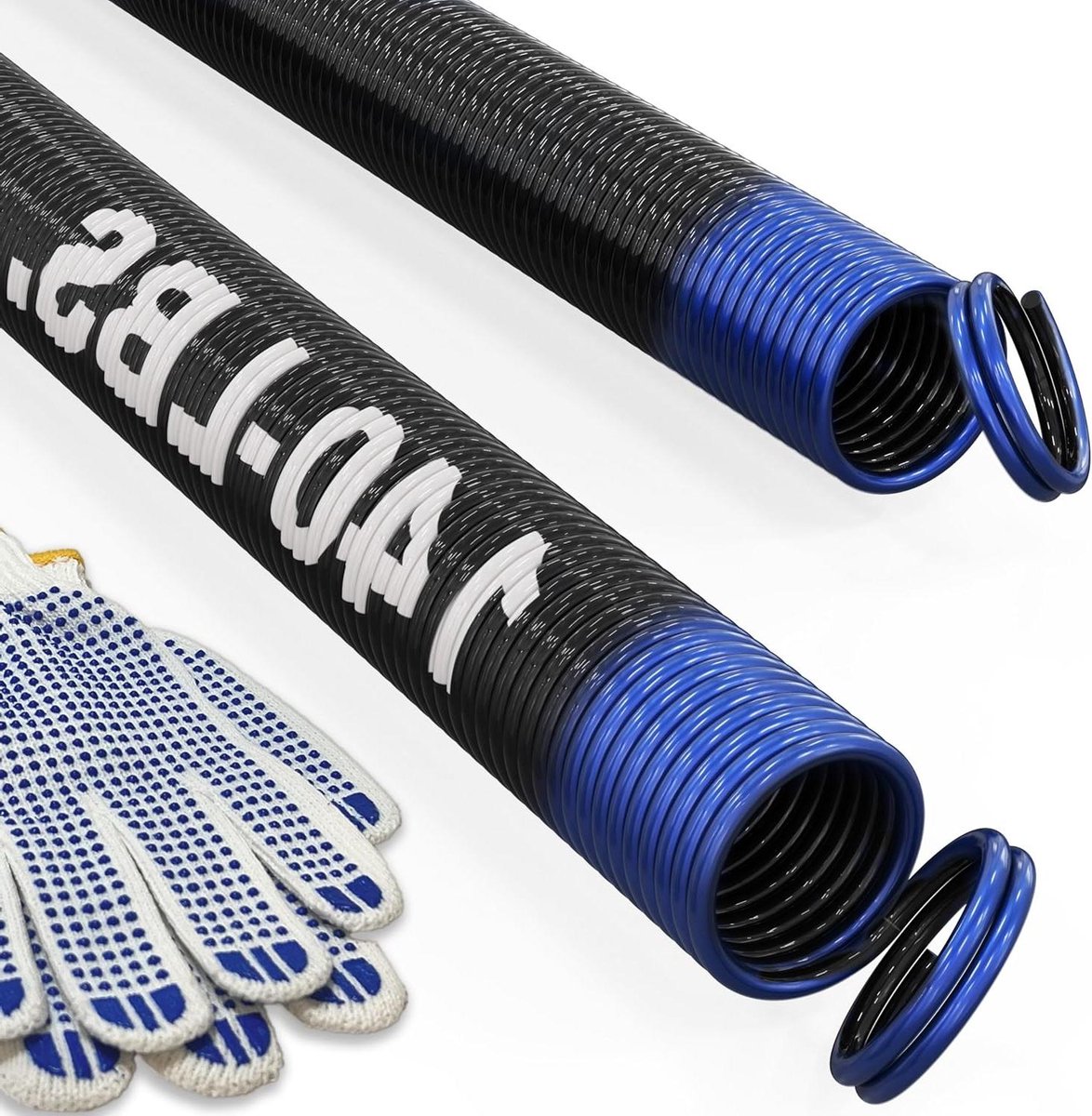 Garagedeur Verlengveer - Garagedeurveer Set - Garagedeur Reparatie - Dubbele Lus Uiteinden - 63.5 cm - Zwart