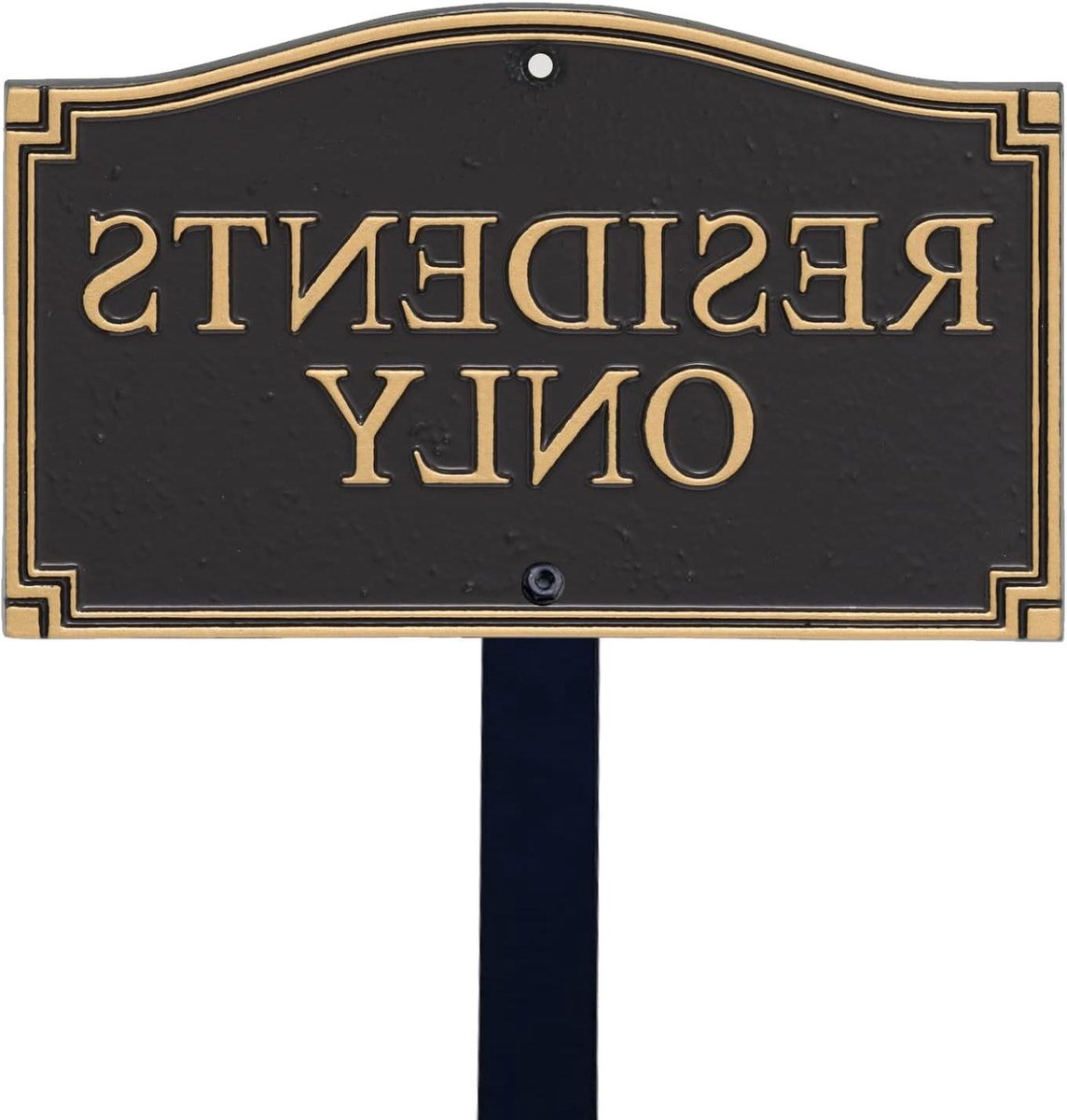 Tuinbord Bewoners - Voordeur bord - Toegang beperken - Gegoten aluminium - 5.75x9.5 inch - Zwart