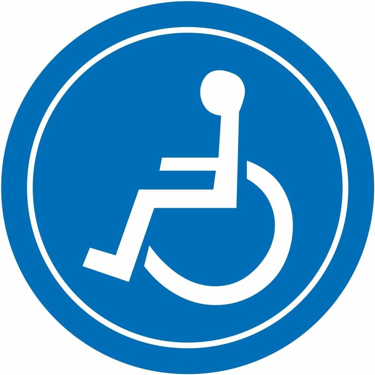 Autosticker Rolstoelrijder - Gehandicapt Symbool Sticker - Voertuig Decoratie - Krasbestendig Folie - Ø 12 cm - Wit