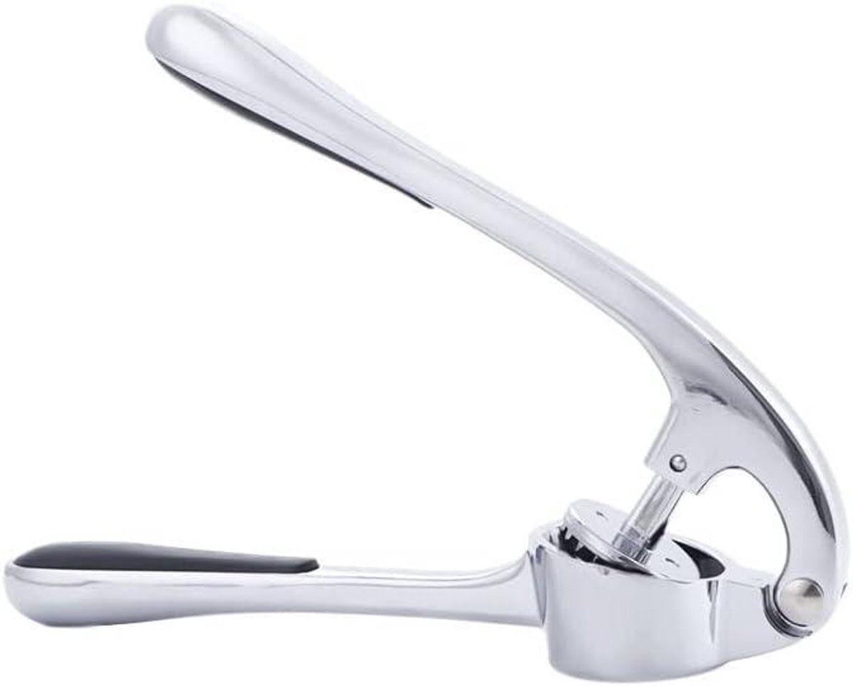 Knoflookpers - Knoflooksnijder Squeezer - Knoflook Hakken - Zinklegering - 17 cm - Zilver
