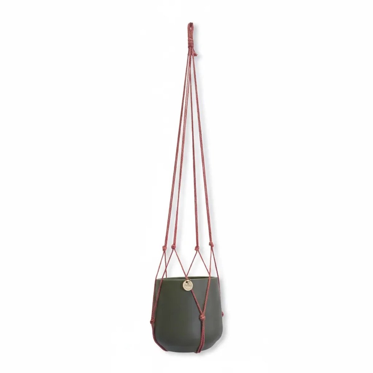 Plantenhanger Zonder Kwast - Kies Kleur en Lengte - Oud Roze - 90 cm lang - Katoenkoord - Geschikt voor Pot met Diameter t/m 20 cm - Handgemaakt in ons Macramé Atelier - Prijs per Stuk - Let op: Exclusief Pot - Inclusief Verzendkosten