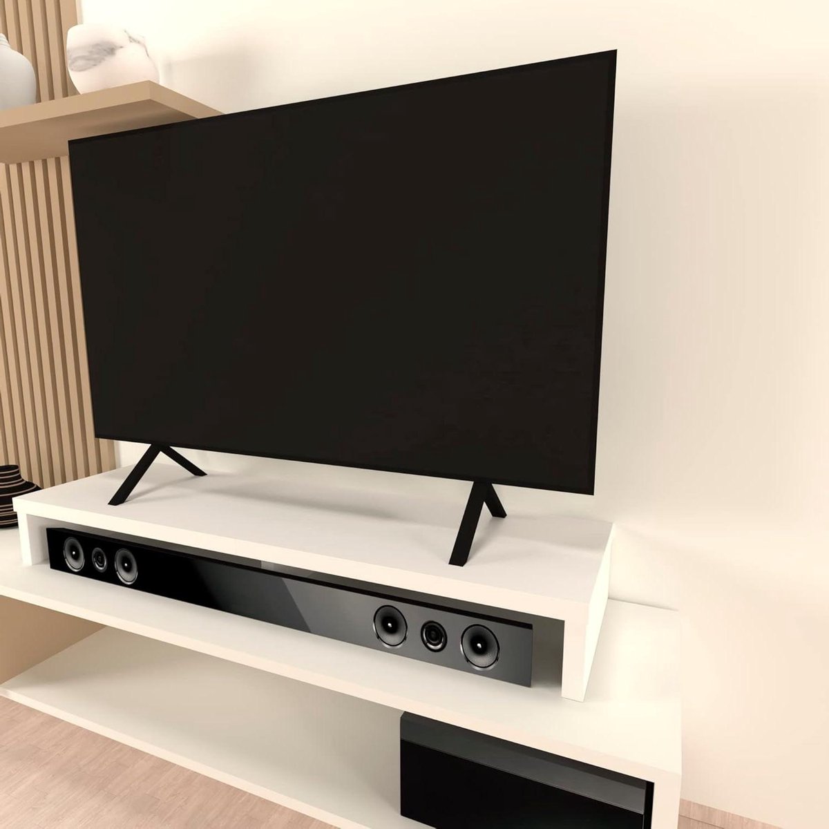 TV Verhoger Hout - Tv Meubel - Tv Kijken Verbeteren - FSC Gecertificeerd - 120 x 35 x 15 cm